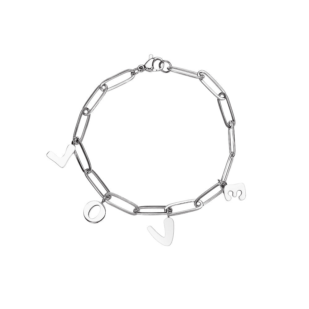 Wholesale Titanium Steel Love Letter Bracelet